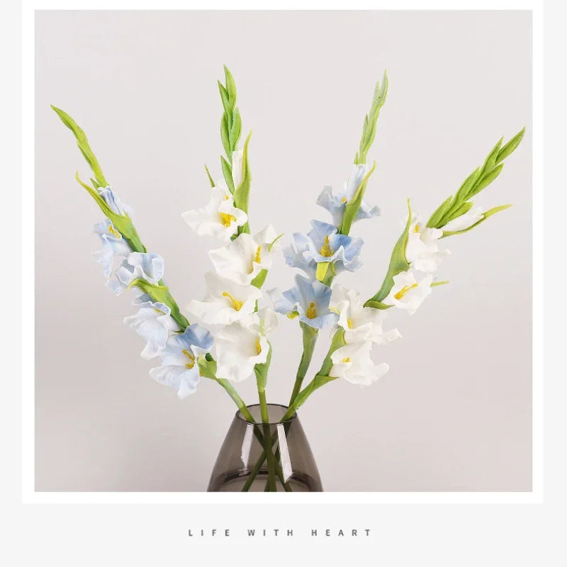 fleurs artificielles glaïeuls pour décoration de fête et bureau - vue 2 sur 12