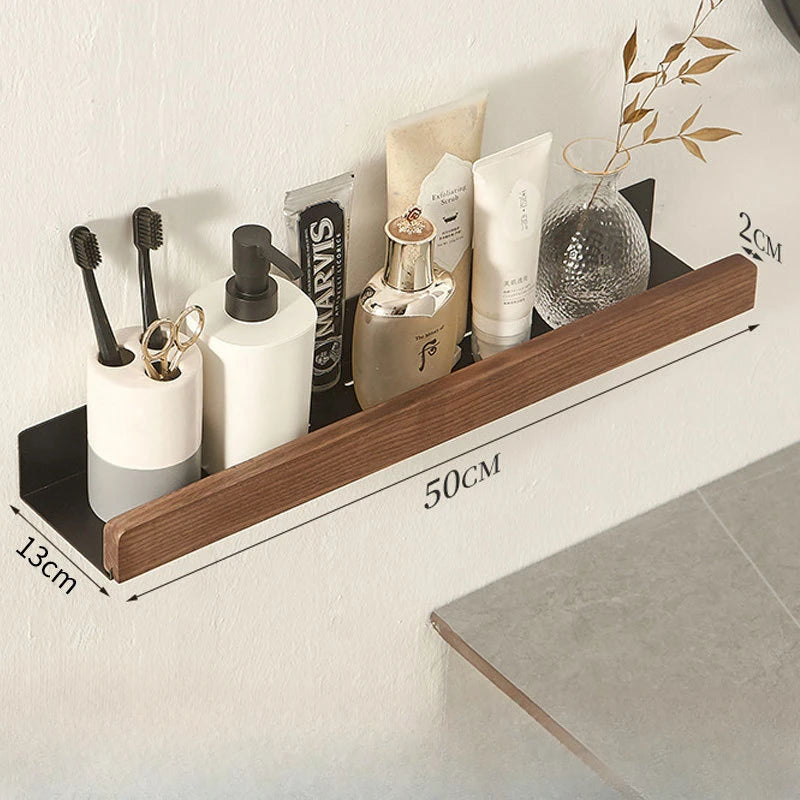 Wall-Mounted bathroom shelf，Punch Storage Holders Racks,floating shelves for wall， living room no-hole punching Storage Shelves - vue 11 sur 16