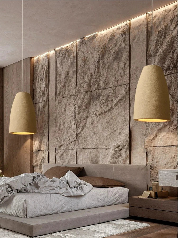 lustre wabi-sabi moderne fait main led irrégulier loft décoratif - vue 6 sur 9