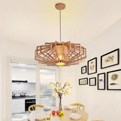 Simple Nordic solid wood chandelier warm bedroom lamp restaurant creative personalized wooden Chandelier