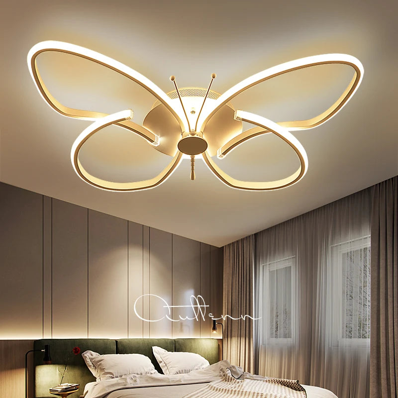 plafonnier led moderne papillon avec intensité variable décoratif - vue 7 sur 8