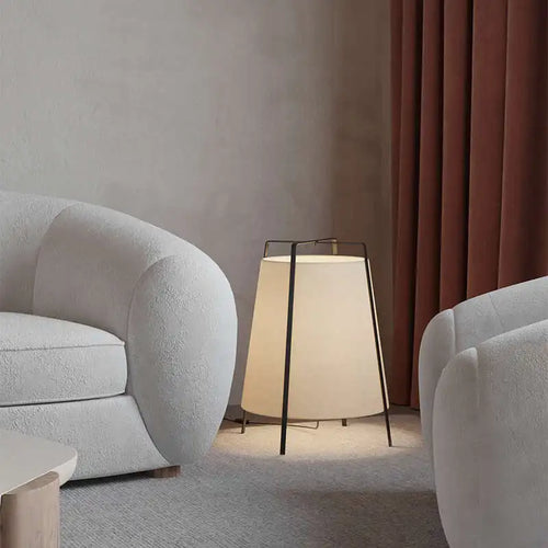 Nordic minimalist floor lamp with creative fabric shade - vue 4 sur 8