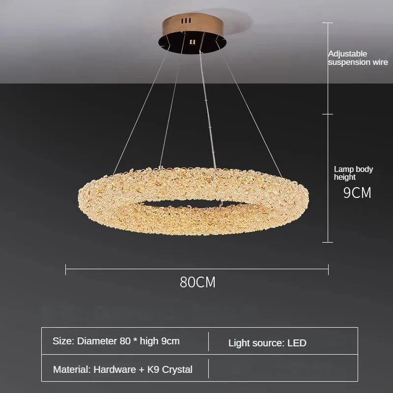 lustre en cristal k9 design élégant pour éclairage moderne - vue 12 sur 13