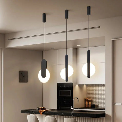 Lustre LED suspendu noir acrylique - vue 5 sur 8