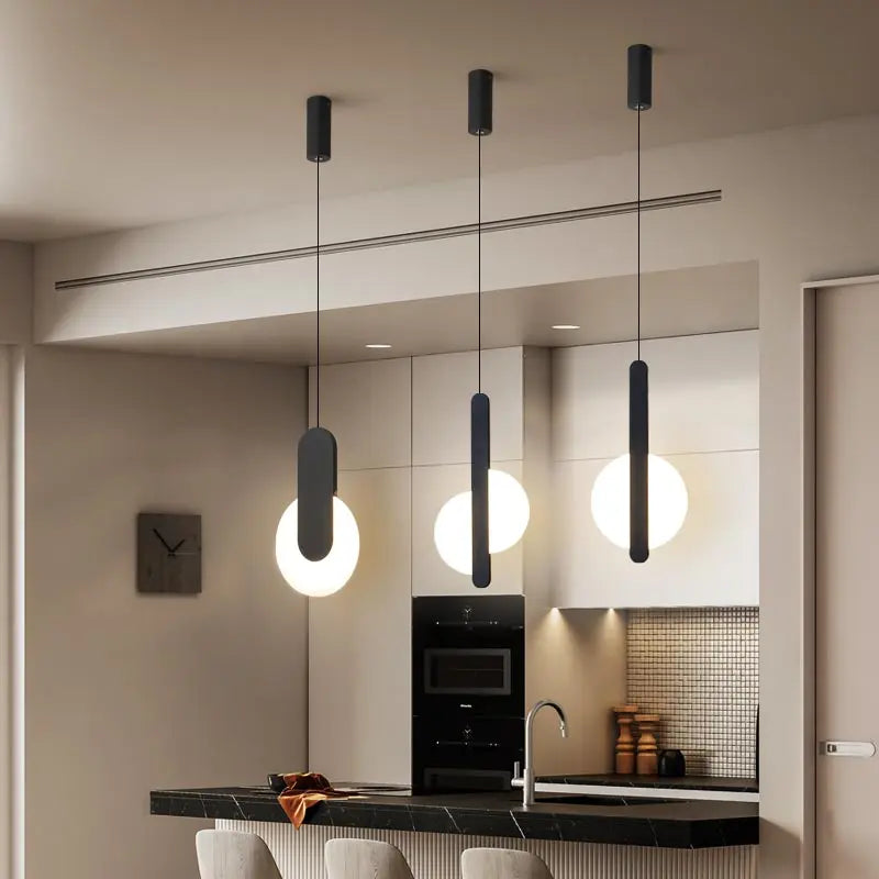 Lustre LED suspendu noir acrylique - vue 4 sur 8