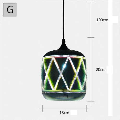 Coloured glass pendant light for modern and festive decoration