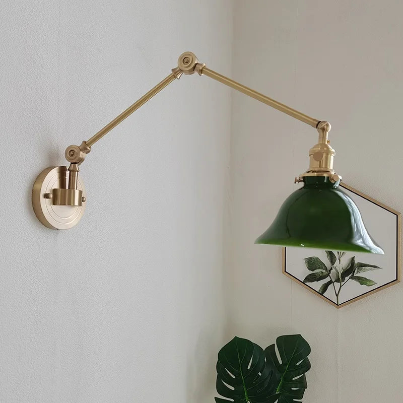 applique murale iwhd en cuivre rotative avec bras long pivotant
