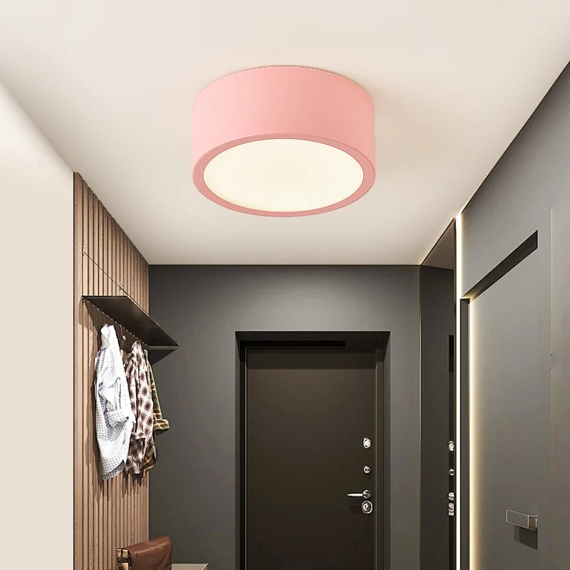 Minimalist multicolour LED ceiling light decorative indoor round or square - vue 5 sur 14