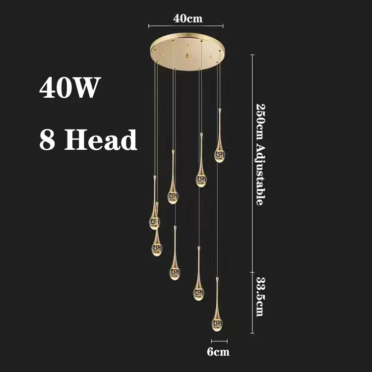 lustre de luxe à bulles de cristal pour décoration moderne - vue 11 sur 21