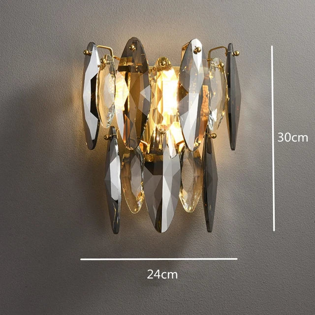 lustre moderne en cristal avec led et suspensions ronds - vue 12 sur 12
