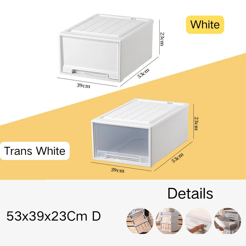 tiroirs empilables en plastique transparent pour rangement pratique - vue 22 sur 48