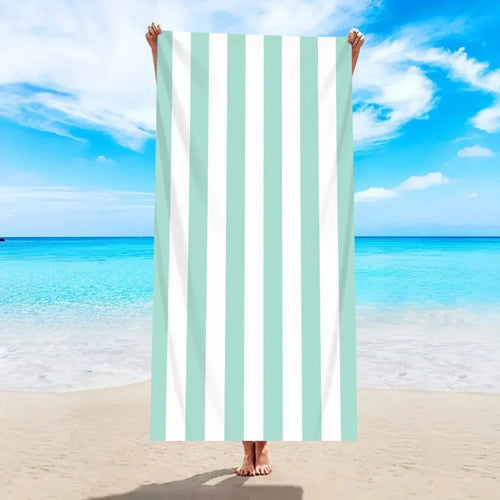 Serviette de plage rayures minimalistes séchage rapide absorbante