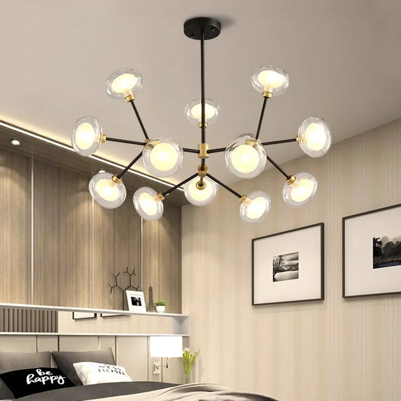 suspension nordique en résine et verre pour décoration moderne - vue 8 sur 8