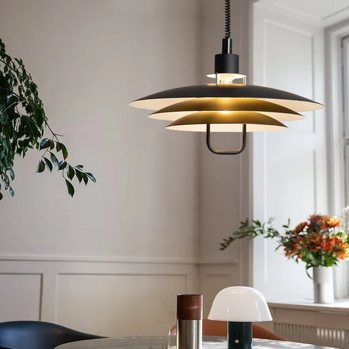 Modern adjustable pendant light with adjustable lifting and telescopic capabilities, dining room, living room, indoor decoration - vue 3 sur 12