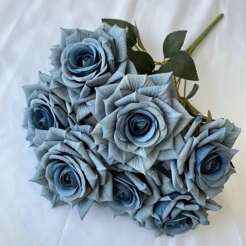 bouquet de roses artificielles en soie pour décoration intérieure - vue 14 sur 17