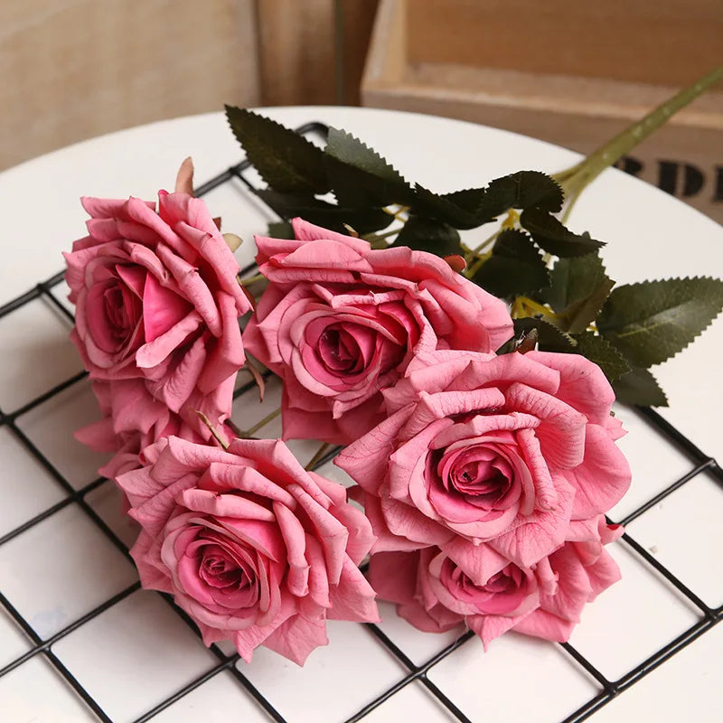 bouquet de roses artificielles pour décoration intérieure et extérieure - vue 7 sur 14