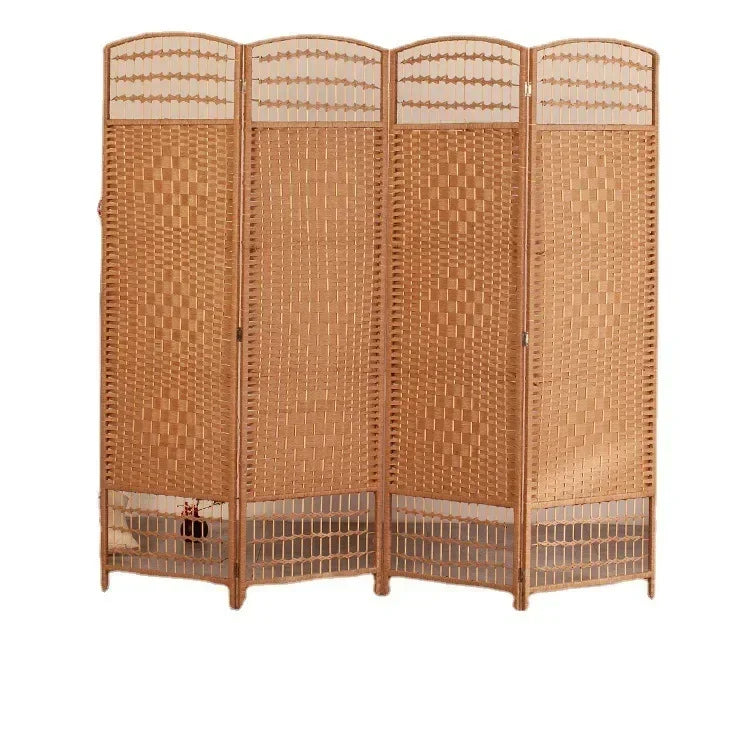 Rattan Baffle Screen, Antique Straw Handmade Living Room Partition Entrance Folding Screen, Restaurant Indoor Classical Screen - vue 3 sur 12
