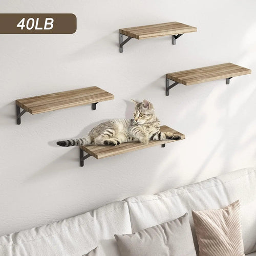 étagères murales en bois massif design simple pour rangement suspendu - vue 2 sur 10