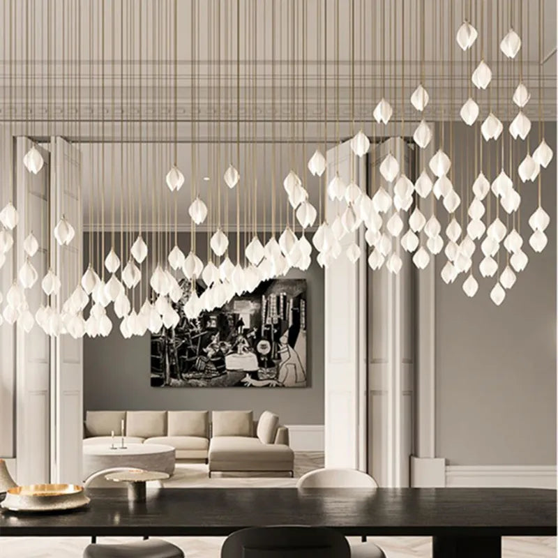 Suspension LED en forme de fleur en verre - vue 3 sur 6