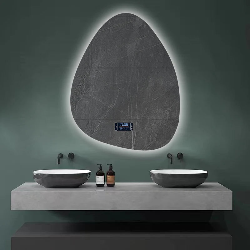 miroir intelligent multifonction avec haut-parleur bluetooth et led réglable - vue 2 sur 13