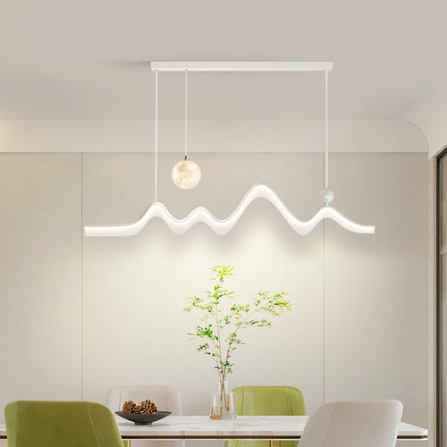 Modern minimalist nordic design moon-shaped chandelier - vue 3 sur 12
