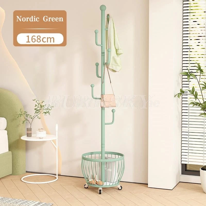 porte-manteau en métal autoportant avec étagères intégrées - vue 16 sur 17