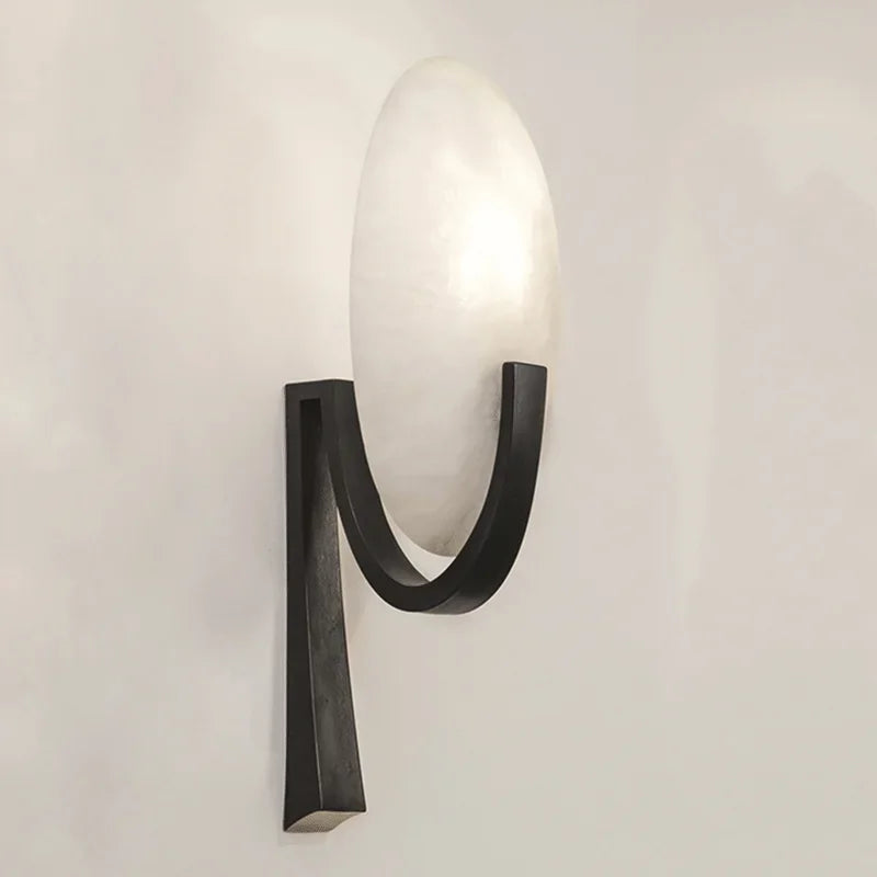 applique murale nordique en cuivre et marbre design moderne à led - vue 4 sur 8