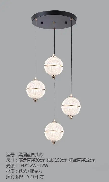 suspension boule acrylique moderne pour restaurant et bar - vue 11 sur 16