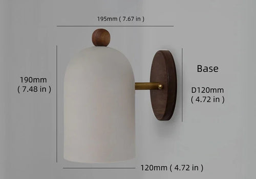 2024 Walnut Wood Iron, Simple Modern Wabi-sabi style, Wall Sconce for Bedroom, Bedside, Living, Dining Room, Corridor Aisle - vue 9 sur 10