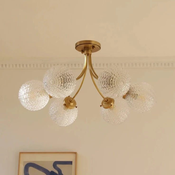 Plafonnier doré style américain de luxe avec boules - vue 4 sur 6