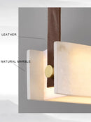 Modern minimalist marble leather chandelier for luxury decor