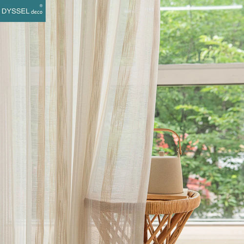 Voilage rideau rayé style moderne pour salon chambre - vue 2 sur 6