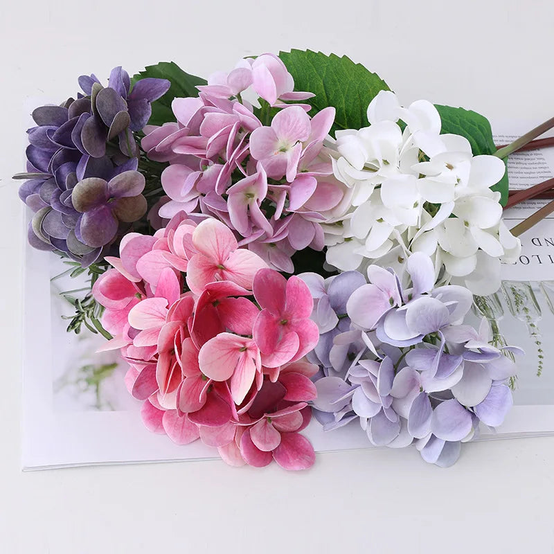 branche d'hortensia artificielle bouquet de fleurs décoratif - vue 2 sur 14
