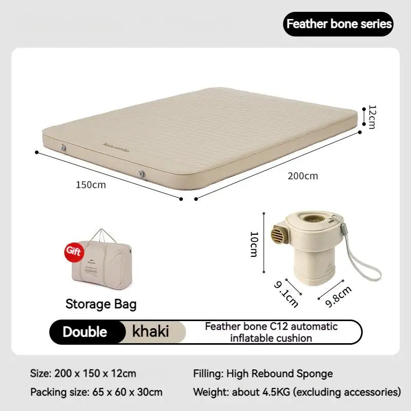 matelas gonflable portable pour camping et pique-nique familial - vue 8 sur 9