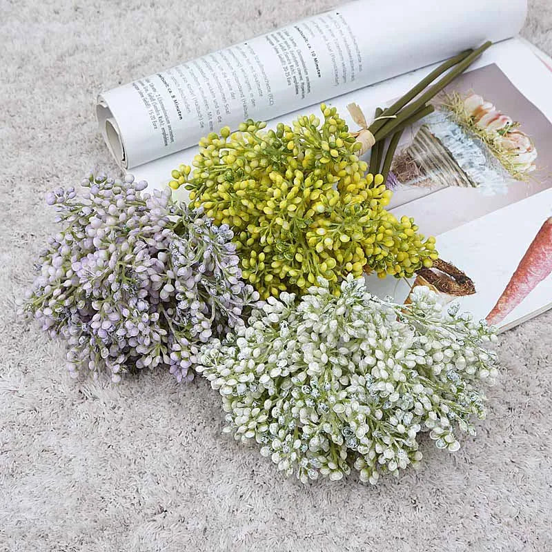 lot de 3 bouquets de riz artificiel pour décoration et arrangement floral - vue 4 sur 12
