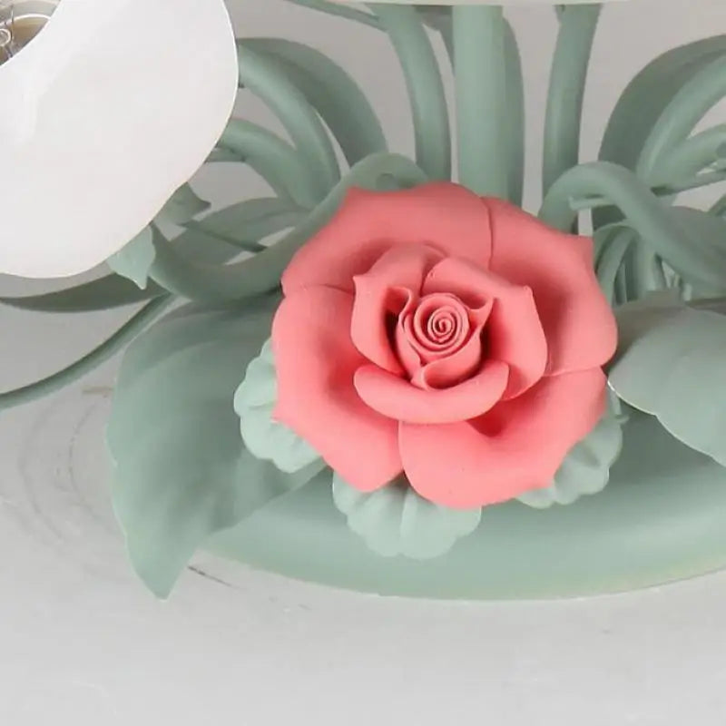 plafonnier en verre rose pour un éclairage romantique et décoratif - vue 7 sur 9