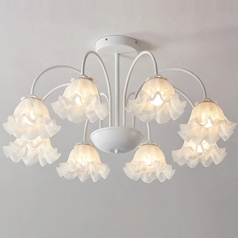 lustre à pétales en verre pour décoration intérieure kawaii - vue 5 sur 24