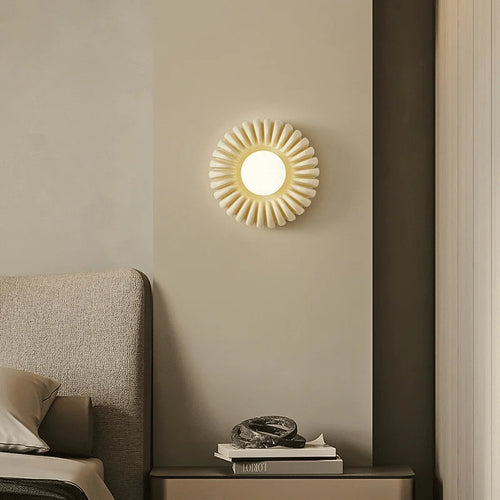 applique murale ronde rétro haut de gamme en verre blanc