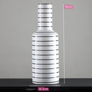 Black and White Striped Ceramic Vase, Flower Pot Decoration, Home and Living Room Decoration, Creative Geometric Striped Vase