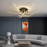 Modern minimalist high-end LED strip chandelier nordic Italian style
