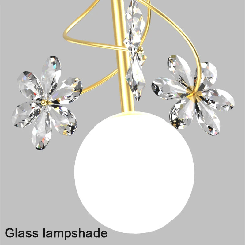 Suspension led en cristal design nordique décorative - vue 7 sur 8