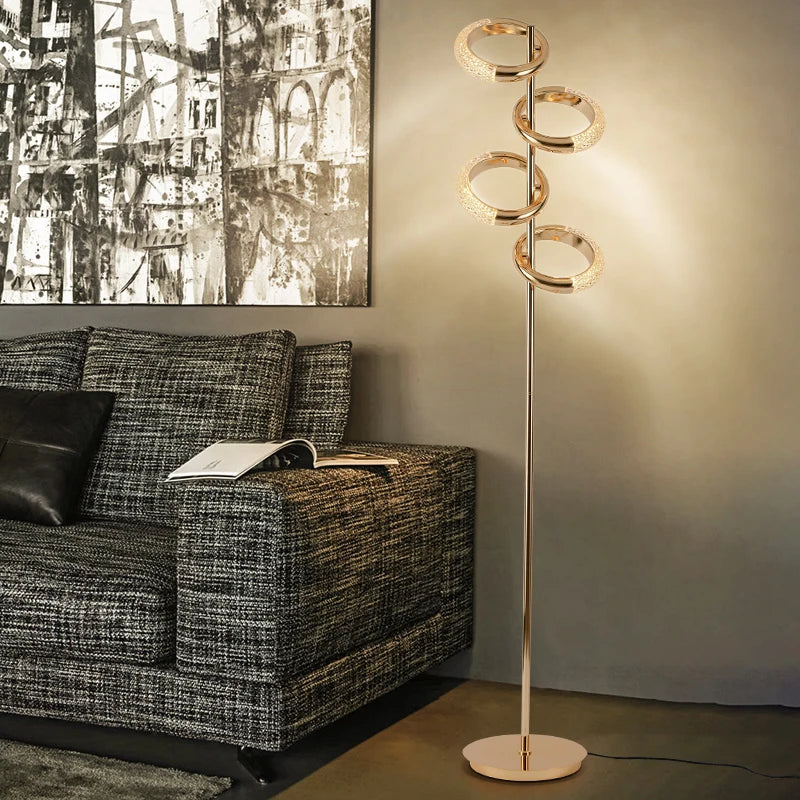 Nordic minimalist creative luxury ring floor lamp - vue 3 sur 9