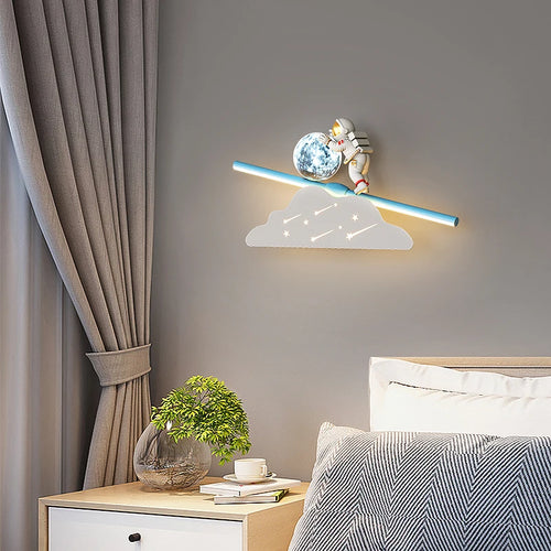 Nordic minimalist moon planet astronaut wall light - vue 6 sur 16