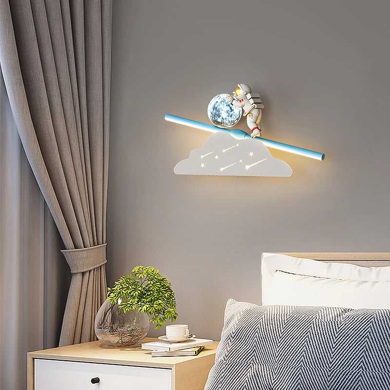 Nordic minimalist moon planet astronaut wall light - vue 6 sur 16