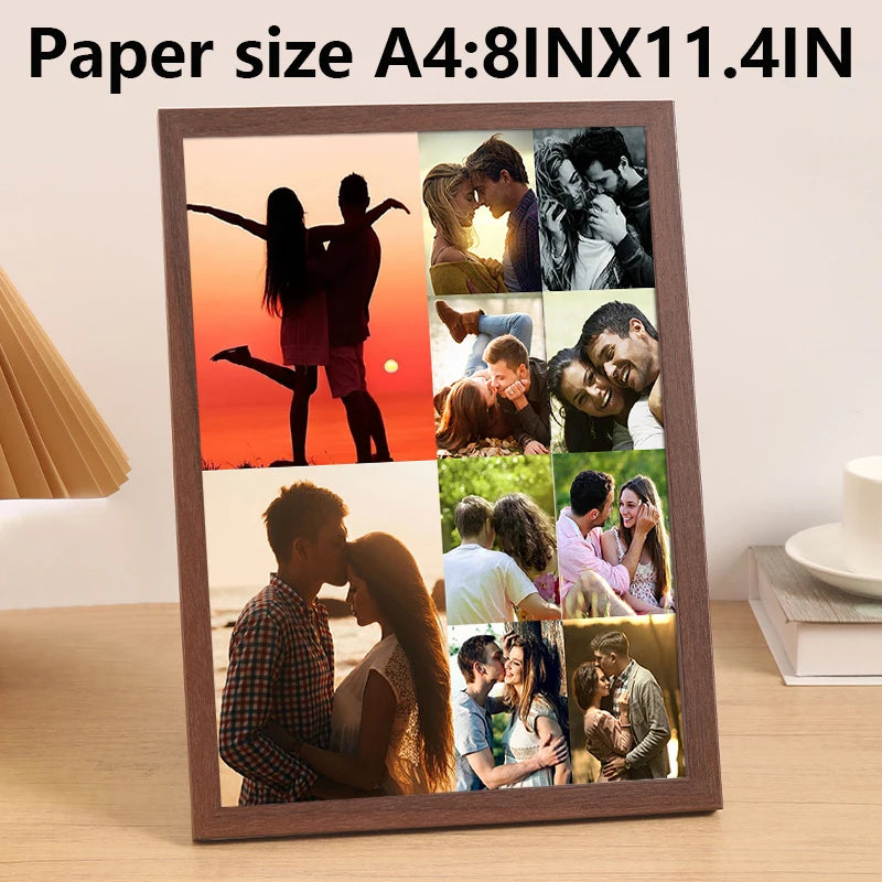 Personalized wooden photo frames, custom photo frame ornaments, simple holiday gifts indoors, commemorate precious memories - vue 10 sur 12