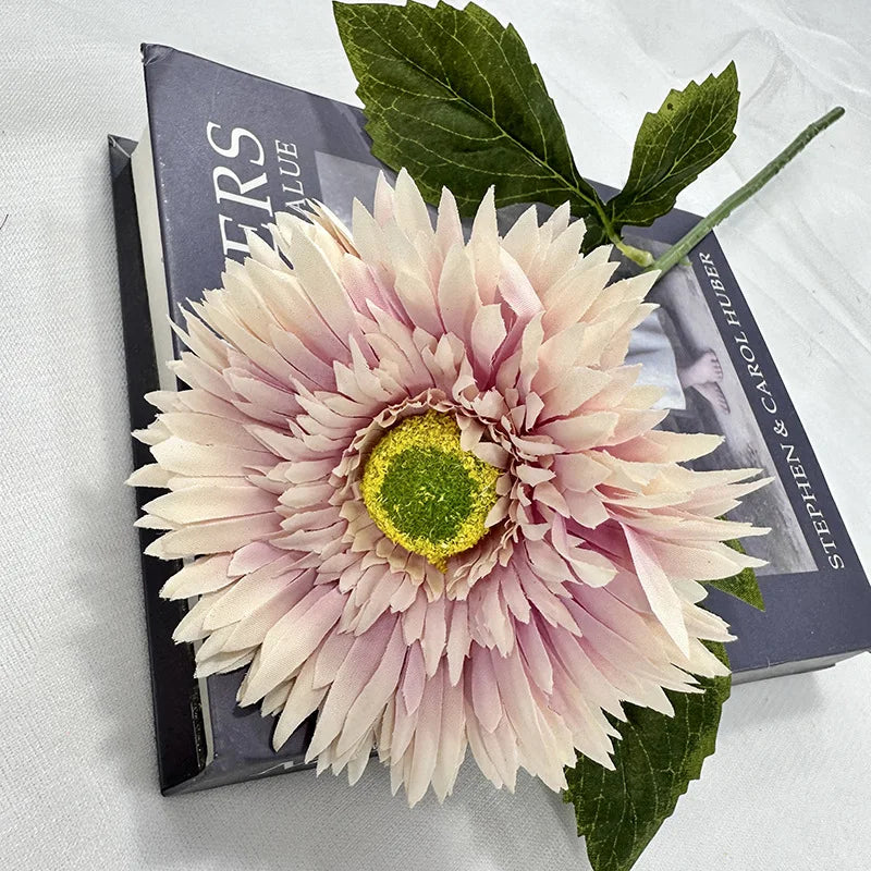 gerbera simple avec feuilles pour décoration de mariage et fête - vue 14 sur 15
