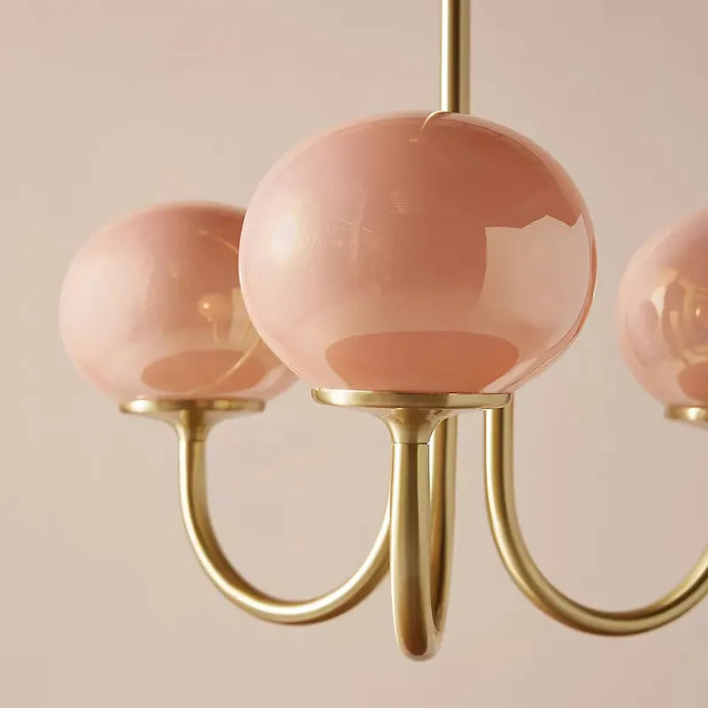 Lustre suspendu vintage en verre blanc - vue 5 sur 10