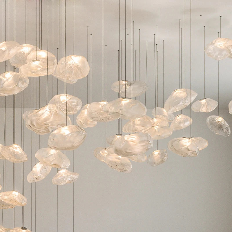 lustre en verre design nuage pour intérieur décoratif lumineux - vue 2 sur 21