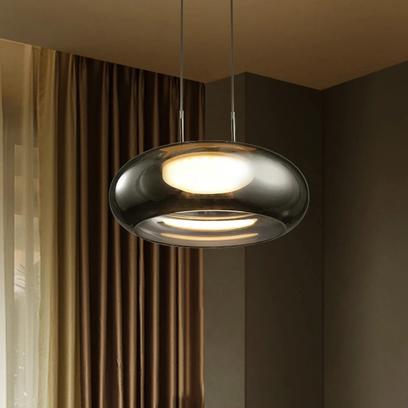 lampe led suspendue nordique en verre pour décoration intérieure cordon réglable