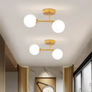 Modern minimalist glass ceiling light black gold 1/2 heads indoor lighting for hallway, aisle, balcony, entryway, cloakroom